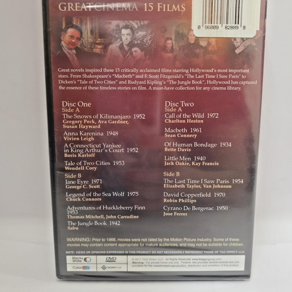 Great Cinema 15 Films Classic Movies DVD Collection NEW SEALED Elizabeth Taylor - Picture 2 of 3